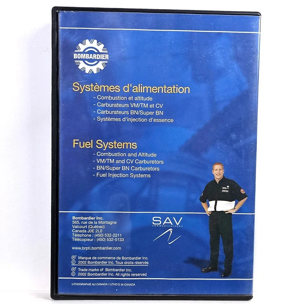 Bombardier Fuel Systems Training Manual Vol 3 DVD Case 219 700 199 BRP Technical